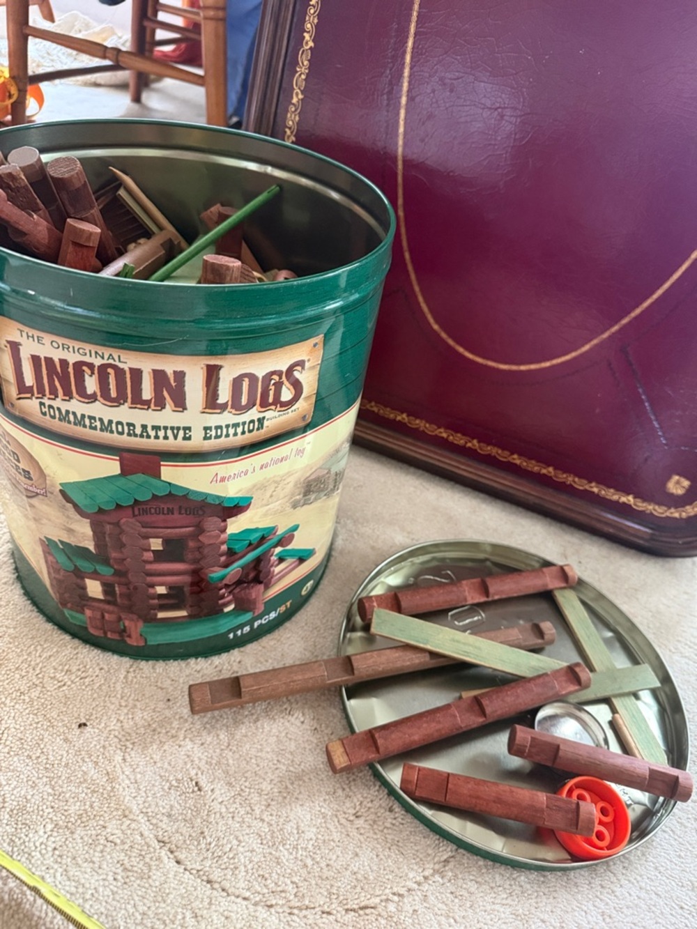 Lincoln Logs Commemorative Edition Toy Set - Green Tin